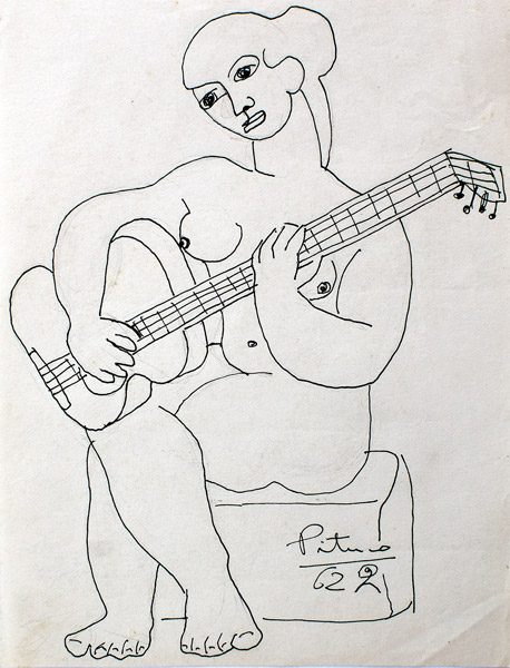 Mujer desnuda con guitarra - Pituco - estudio-53
