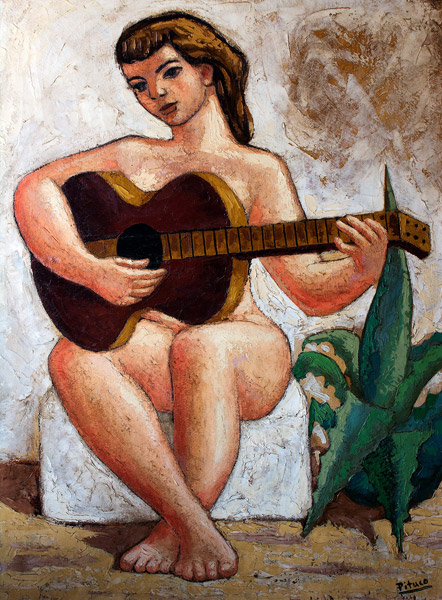 Mujer con guitarra - Pituco - estudio-53